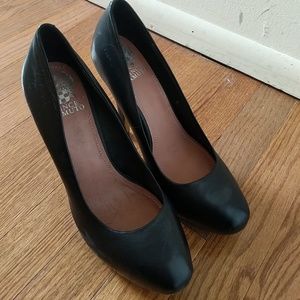 Vince Camuto black leather pumps